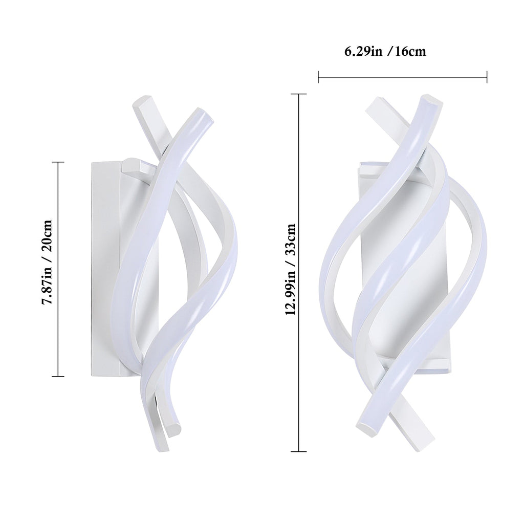 Applique da parete - Telaio in alluminio bianco, Luce calda