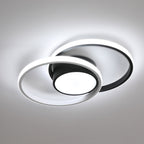 Ceiling Light - Black & White Metal Frame, White Light