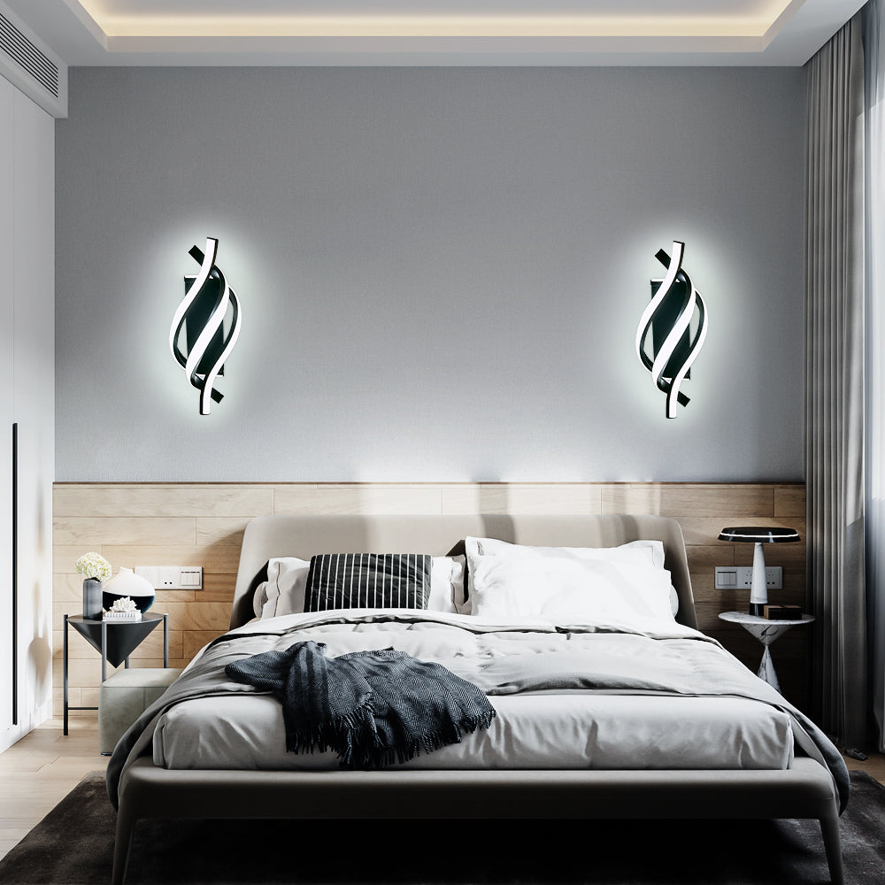 Lampada da parete - Telaio in alluminio nero, luce bianca