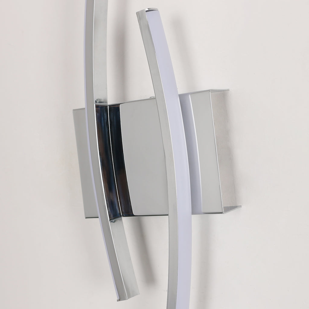 Wandleuchte – Chrom-Aluminiumrahmen, warmes Licht