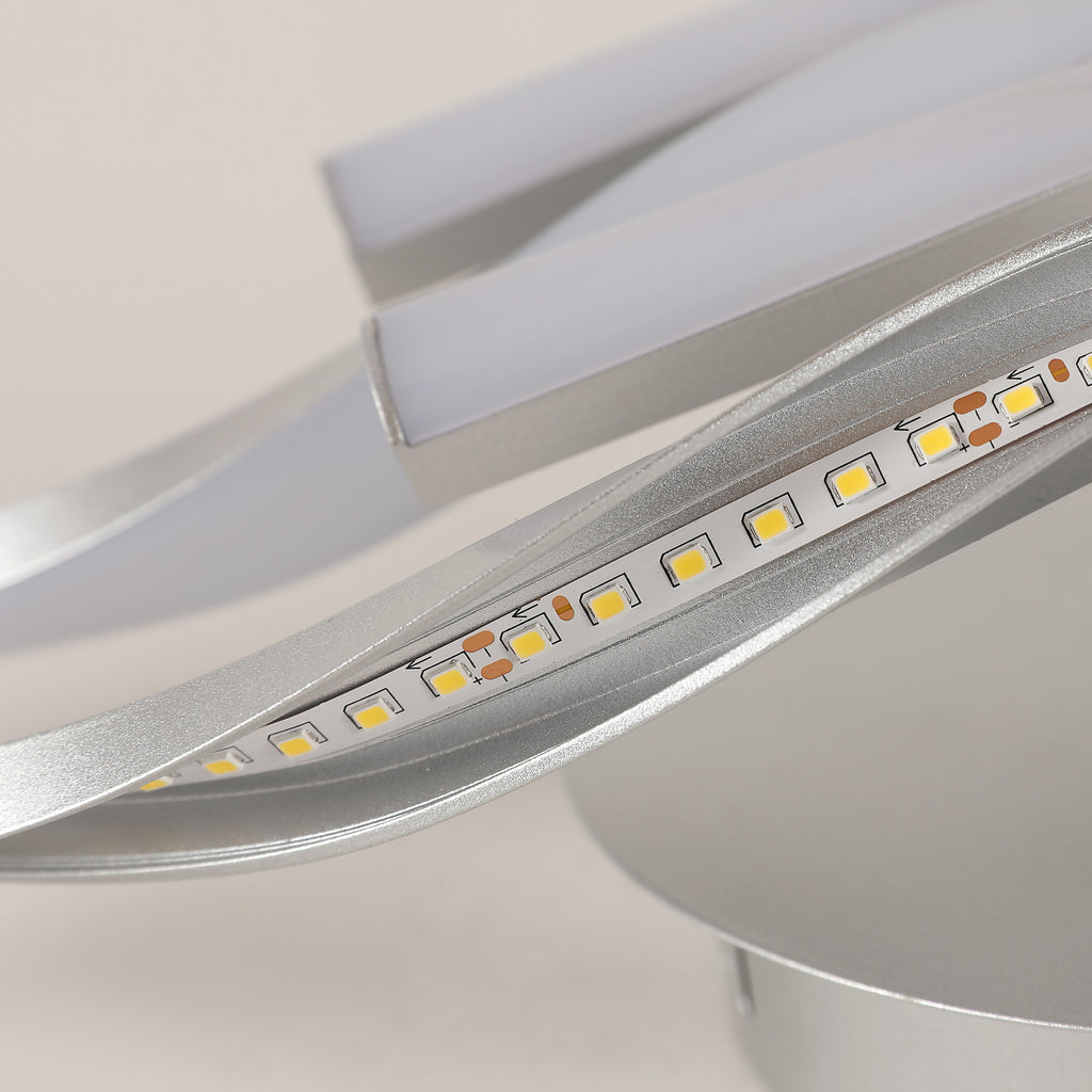 Deckenleuchte - Rahmen aus silbernem Aluminium, Naturlicht