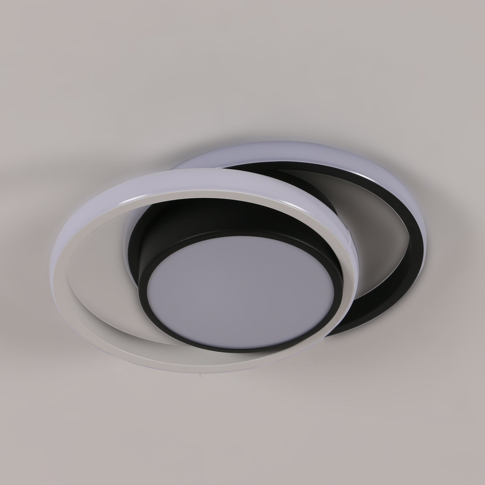 Ceiling Light - Black & White Aluminium Frame, Natural Light