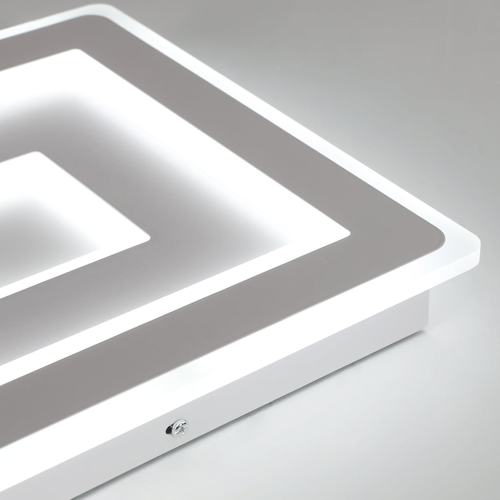 Comely Plafonnier LED Carré Moderne, 36W 28cm Lampe de Plafond LED, Blanc Luminaire Plafonnier Intérieur pour Chambre à Coucher, Salon, Couloir, Lumière Blanche Froide 6500K