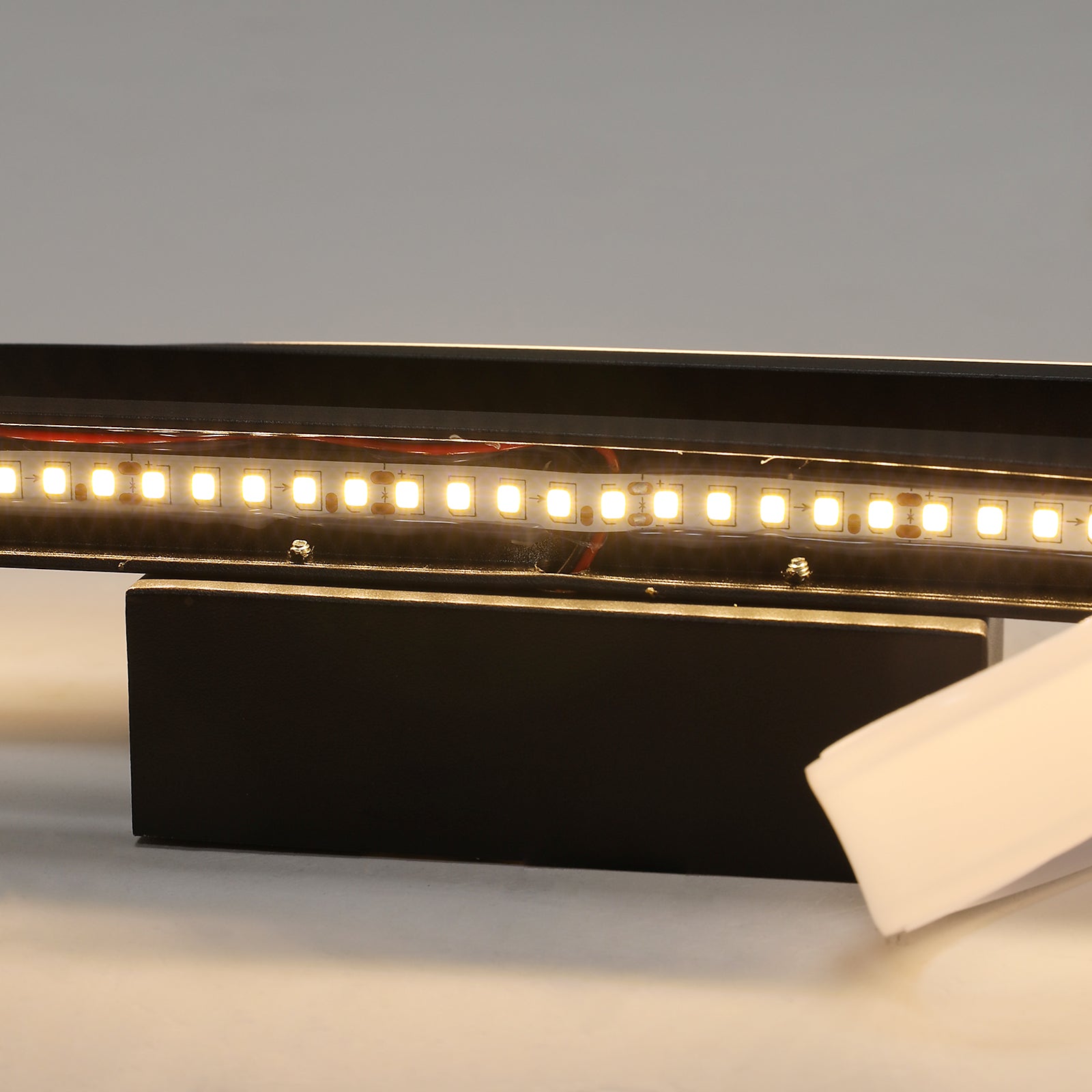 Wall Light - Black Aluminium Frame, Warm Light