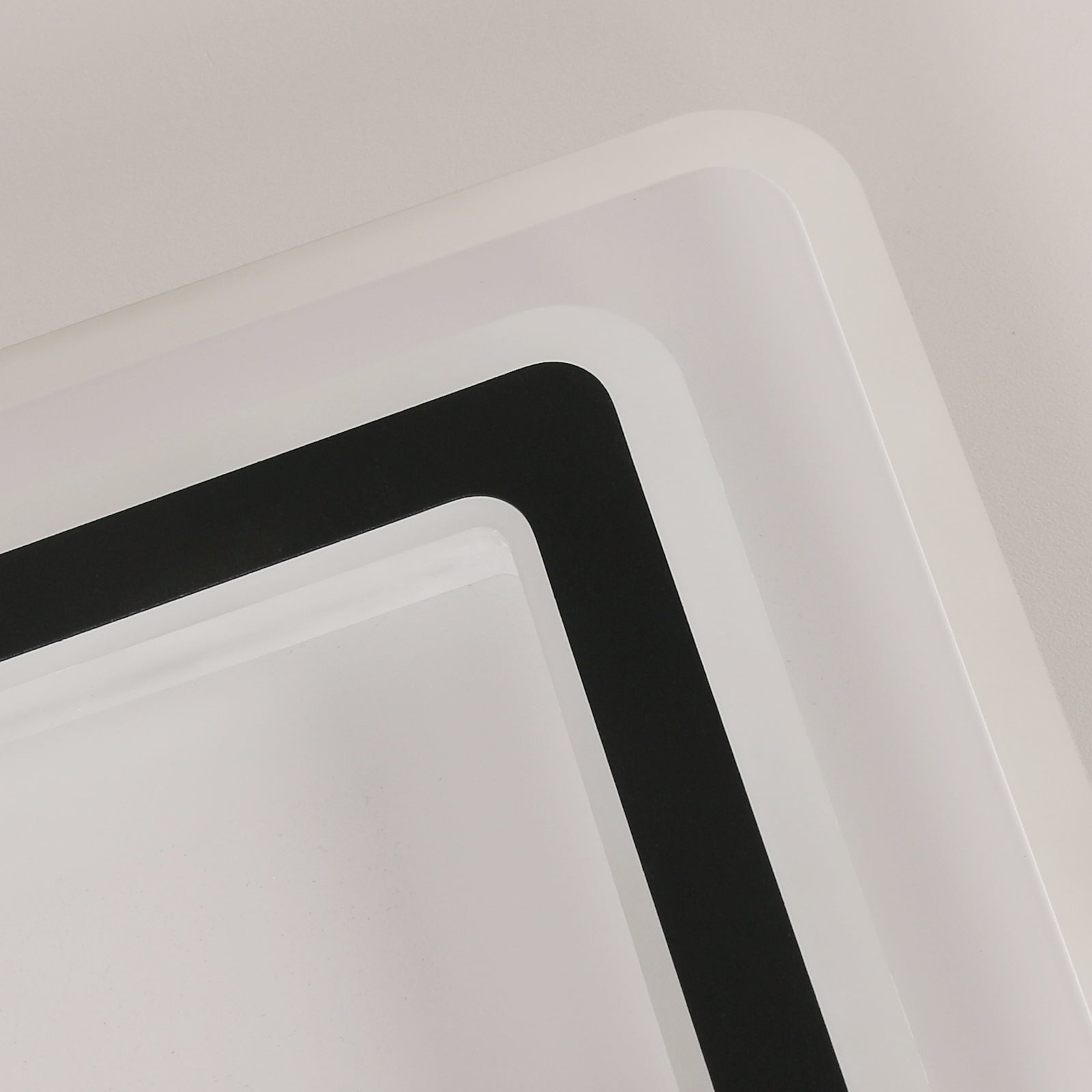 Ceiling Light - Black & White Acrylic Frame, Warm Light