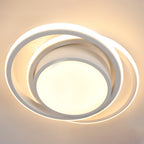 Comely 2 Pièces Plafonniers LED Moderne pour Chambre, Cuisine, Couloir, 32W 2350LM Luminaire Plafond, Rond Lampe LED Plafond, Lumière Chaude 3000K, Diamètre 28cm, Blanc