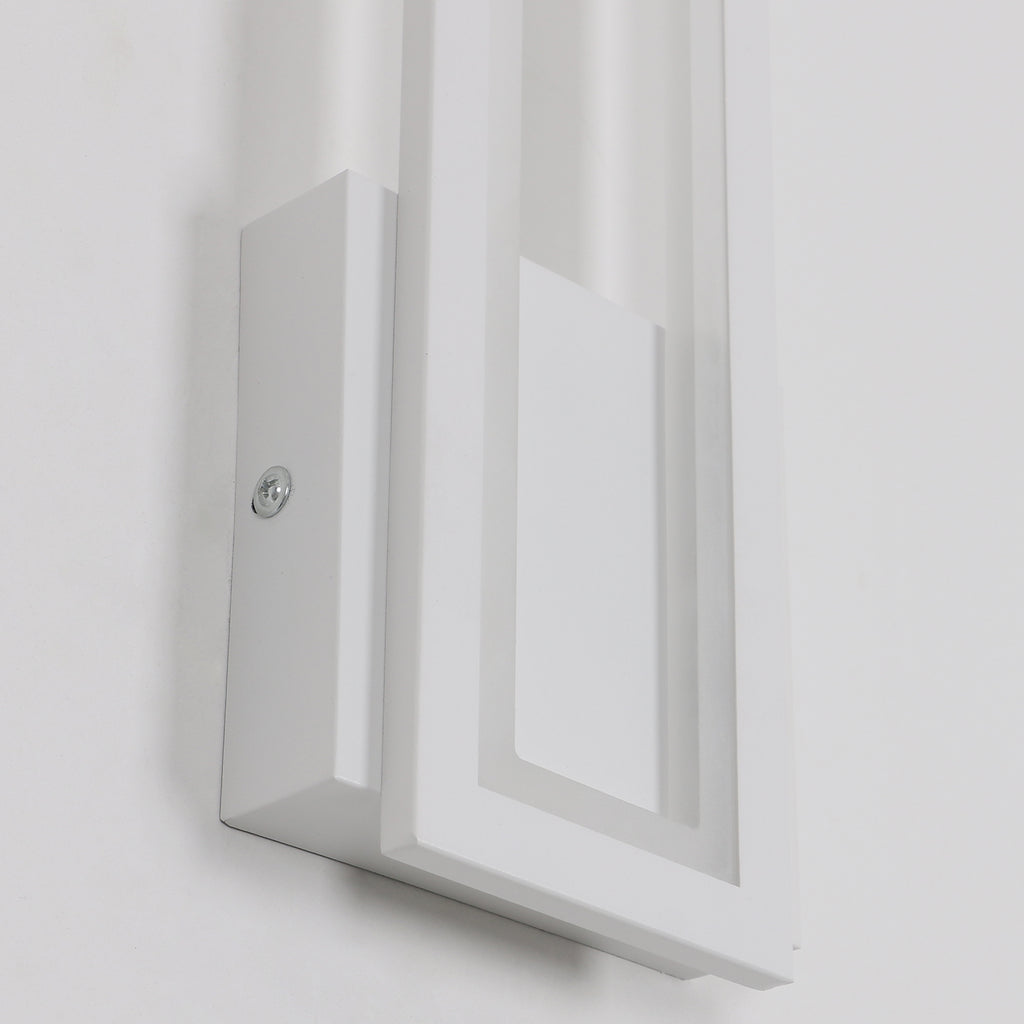 Applique - Cornice in acrilico bianca, Luce calda