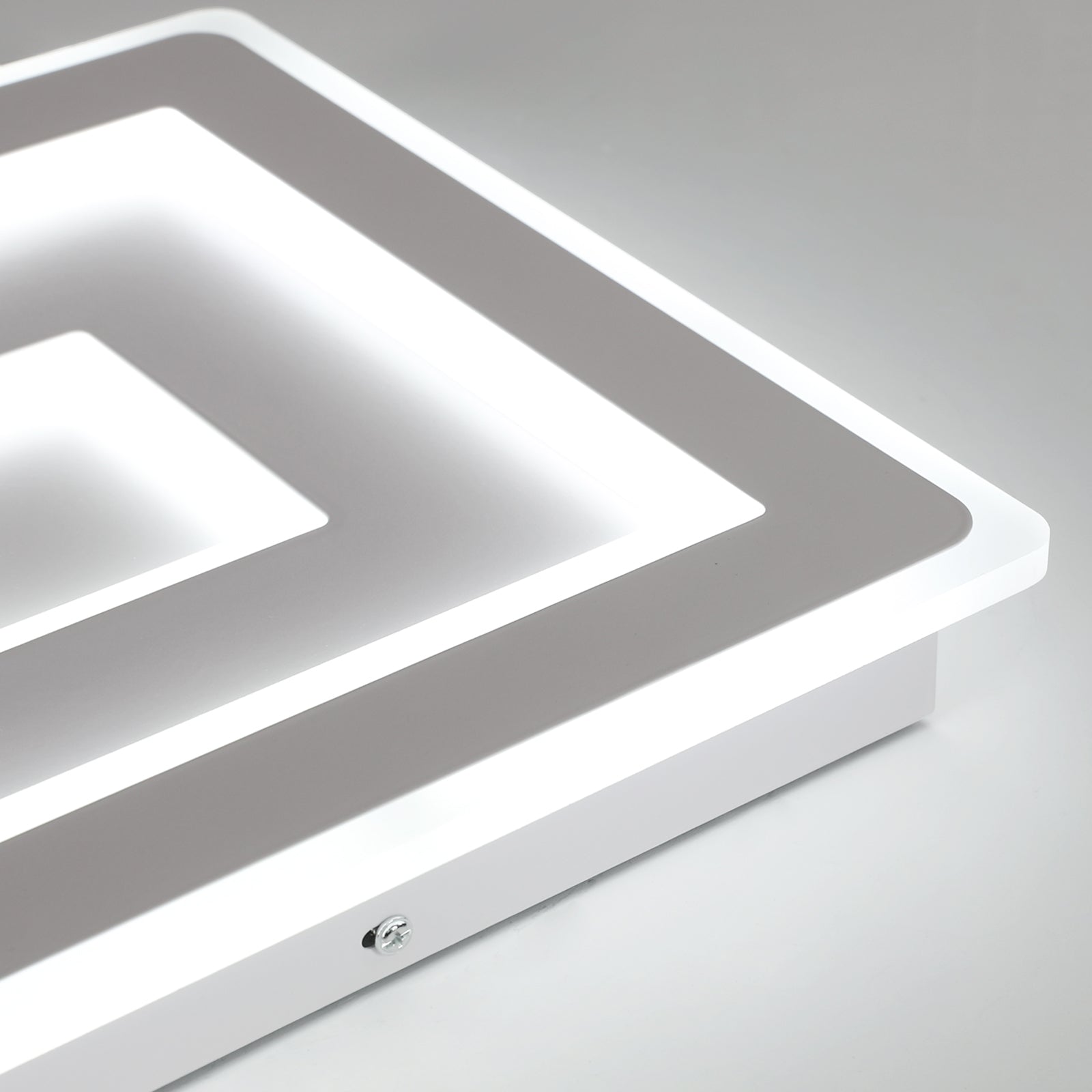 Ceiling Light - White Acrylic Frame, White Light