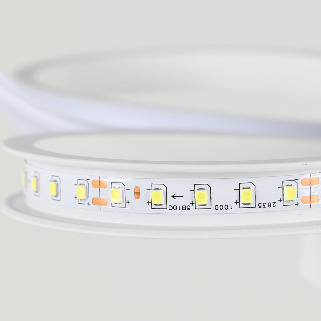 Plafoniera - Telaio in alluminio bianco, luce calda