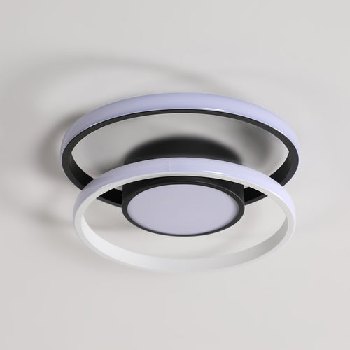 Ceiling Light - Black & White Metal Frame, Warm Light