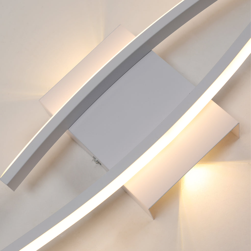 Wandleuchte – Weißer Aluminiumrahmen, warmes Licht