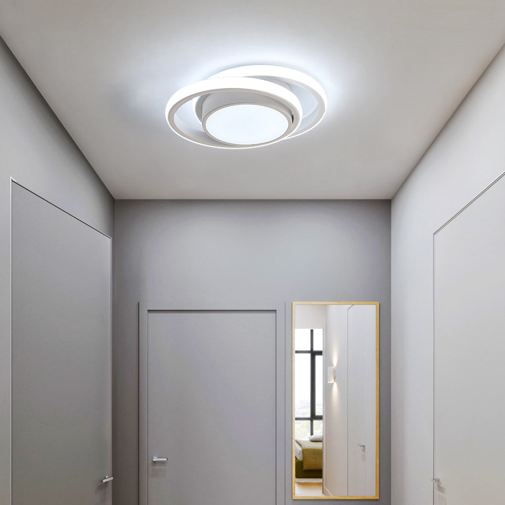 Comely Plafonnier LED, 32W 2350LM, Diamètre 28cm, Design Moderne Rond pour Couloir, Balcon, Chambre, Corridor, Blanc Froid 6500K