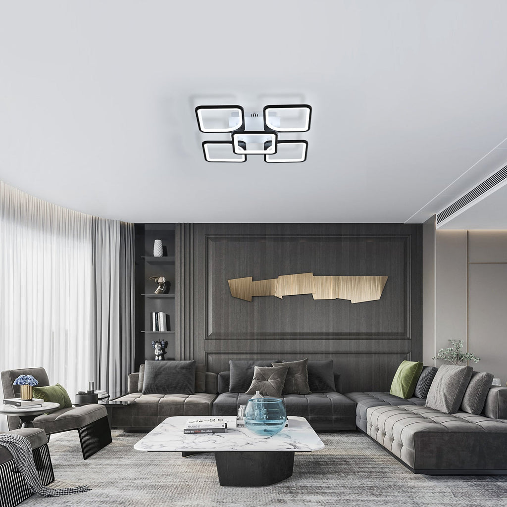 Ceiling Light - Black Acrylic Frame, White Light