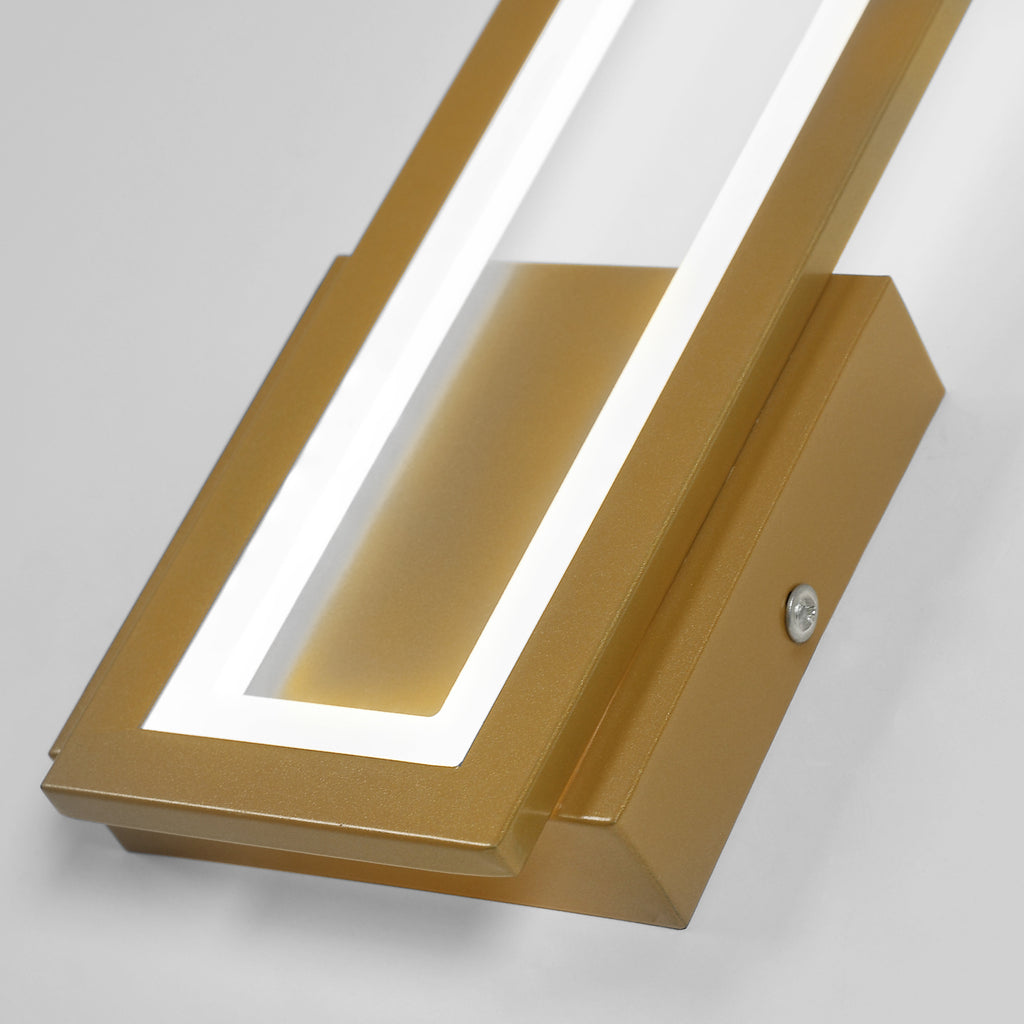 Wandleuchte – Goldener Acrylrahmen, weißes Licht