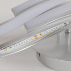 Plafoniera - Struttura in alluminio color argento, luce bianca