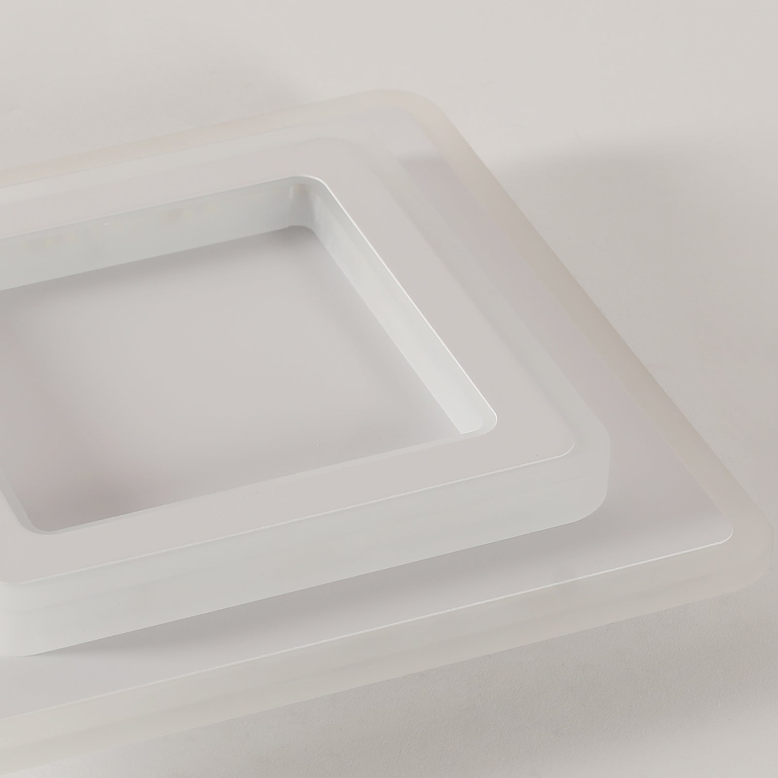 Ceiling Light - White Acrylic Frame, Warm Light