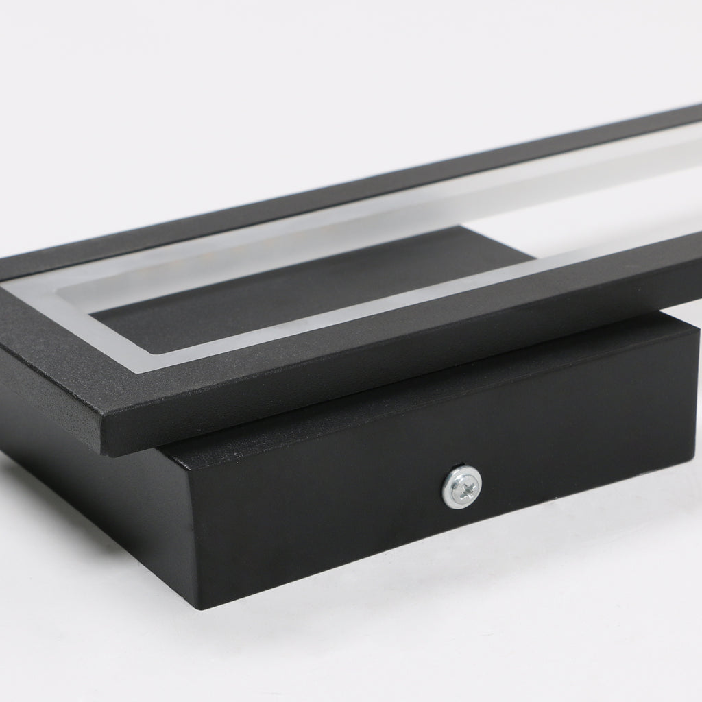 Wandleuchte – Acrylrahmen Schwarz, Warmlicht