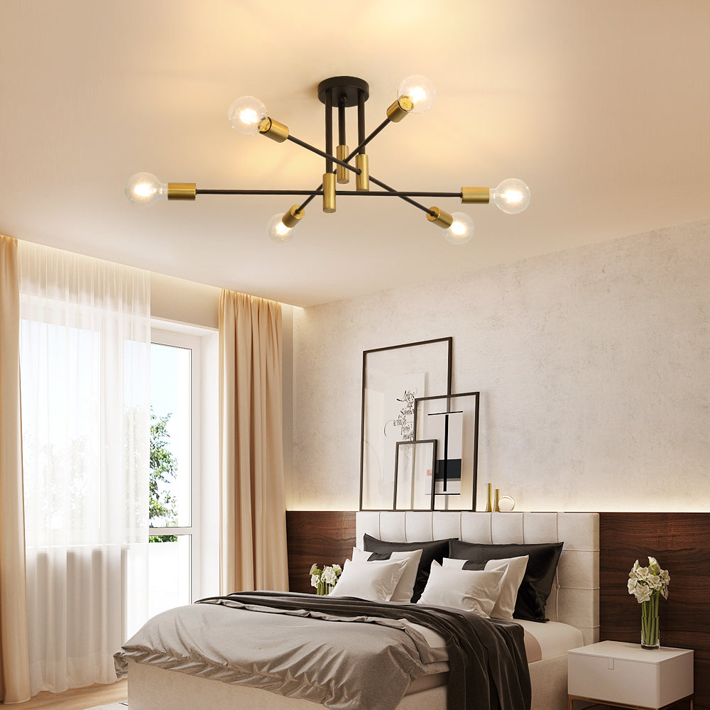 Ceiling Light - Black & Gold Metal Frame
