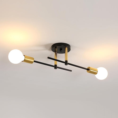 Ceiling Light - Black & Gold Metal Frame