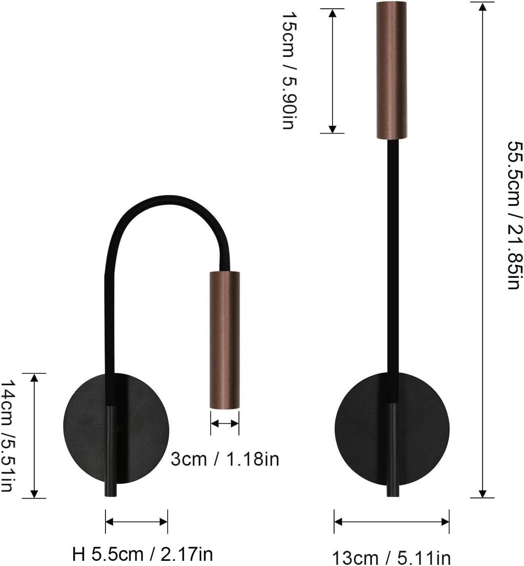 Wall Light - Black Metal Frame, Warm Light