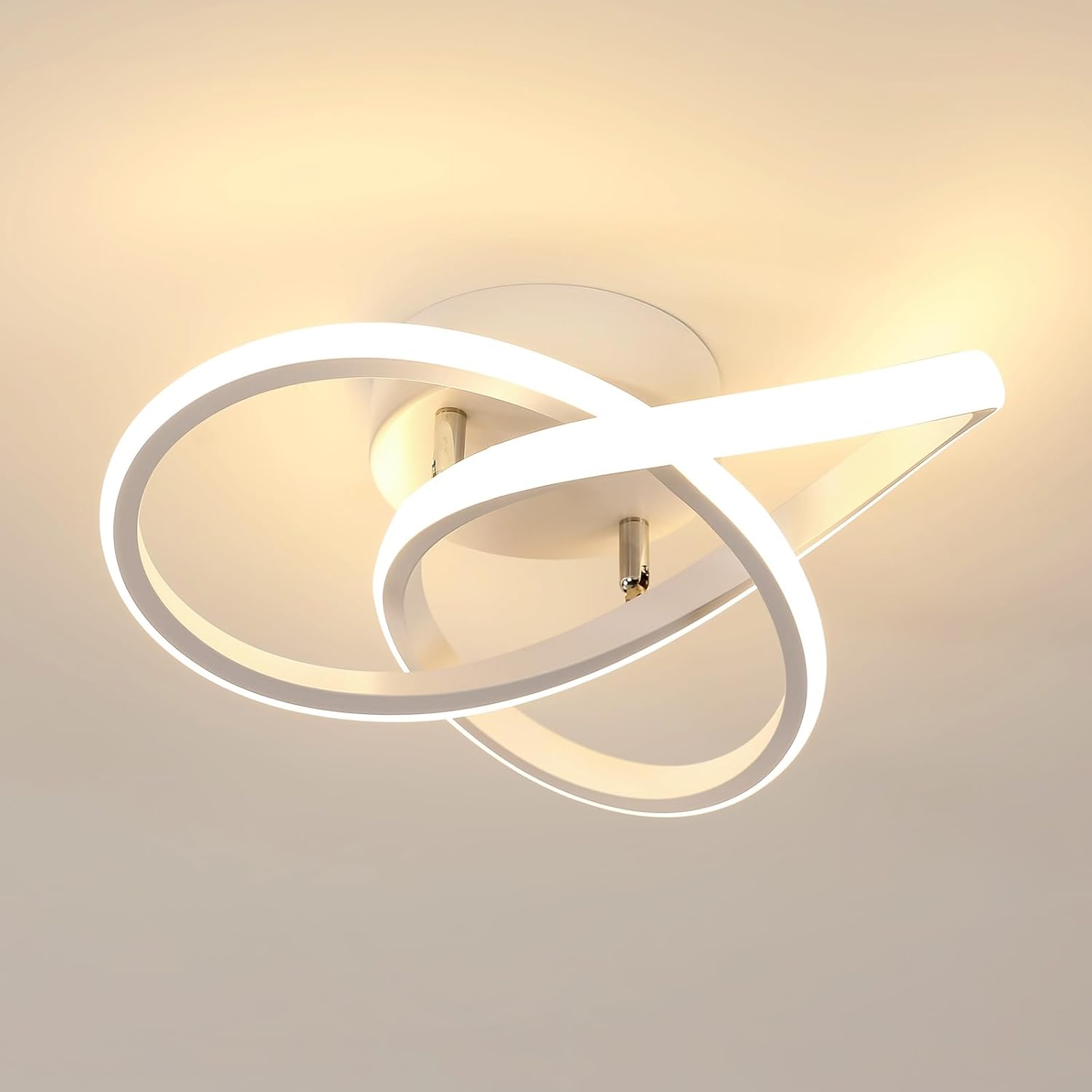 Ceiling Light - White Aluminium Frame, Warm Light