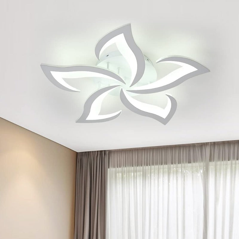 Comely Plafonnier LED, Luminaire Plafonnier 60W 6750LM, Lampe de Plafond Moderne de Pétale pour Salon Chambre Cuisine Salle à Manger, Blanc Froid 6500K, Dia 60cm