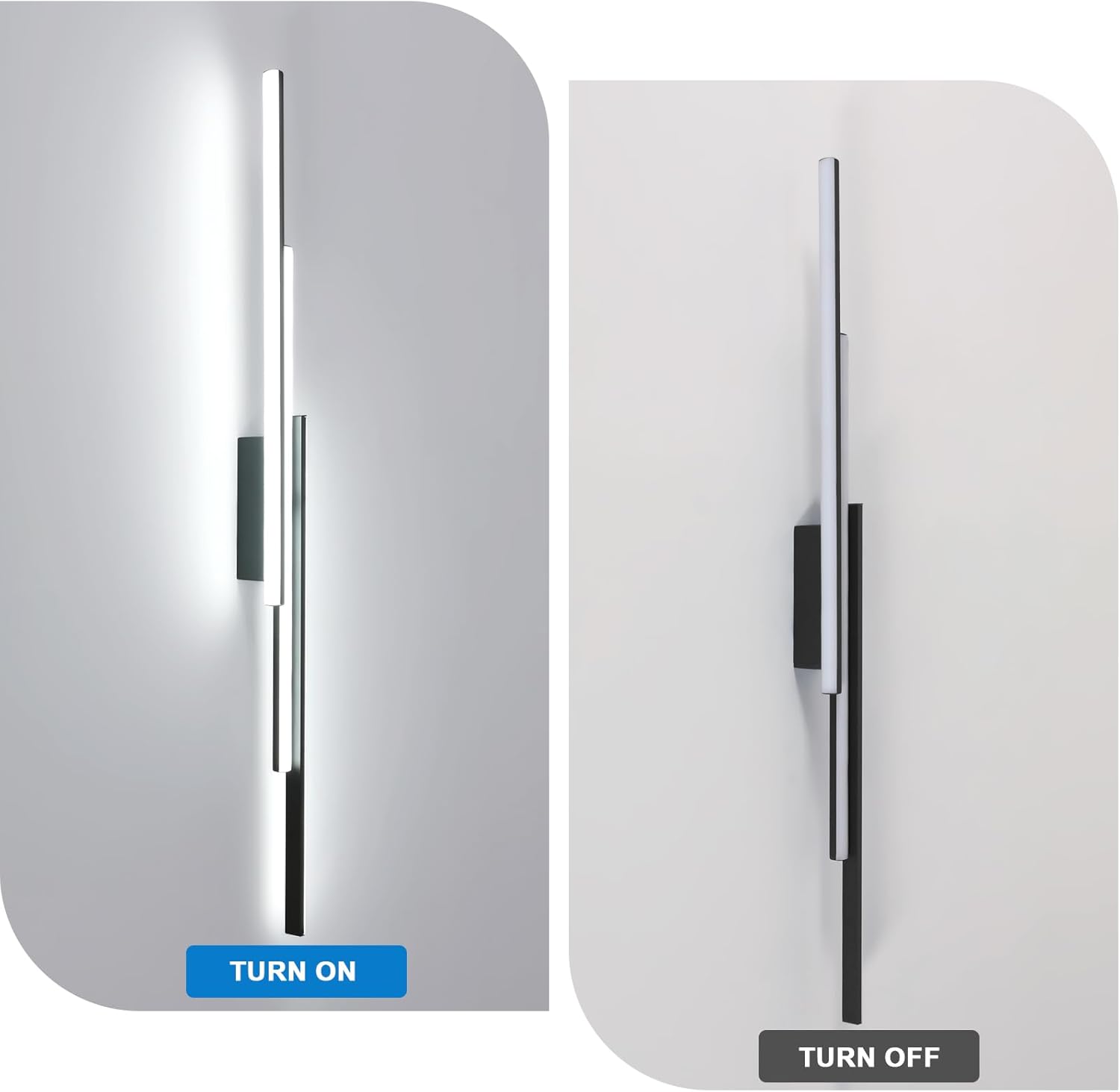 Wall Light - Black Aluminium Frame, White Light