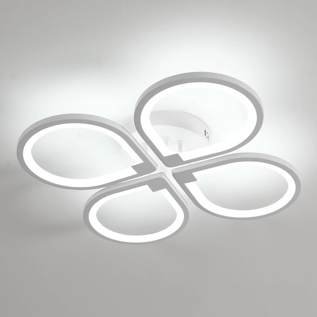 Comely Plafonnier LED Moderne 4 Lampes 57x57x8cm 40W Lumière Blanche 6500K Acrylique Salon Chambre Bureau Couloir Cuisine Éclairage