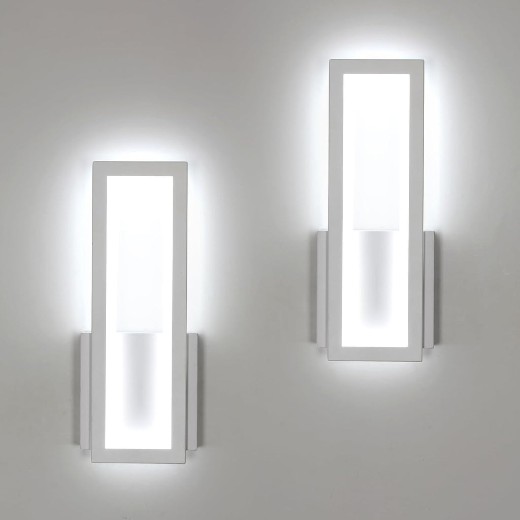 Wall Light - White Acrylic Frame, White Light