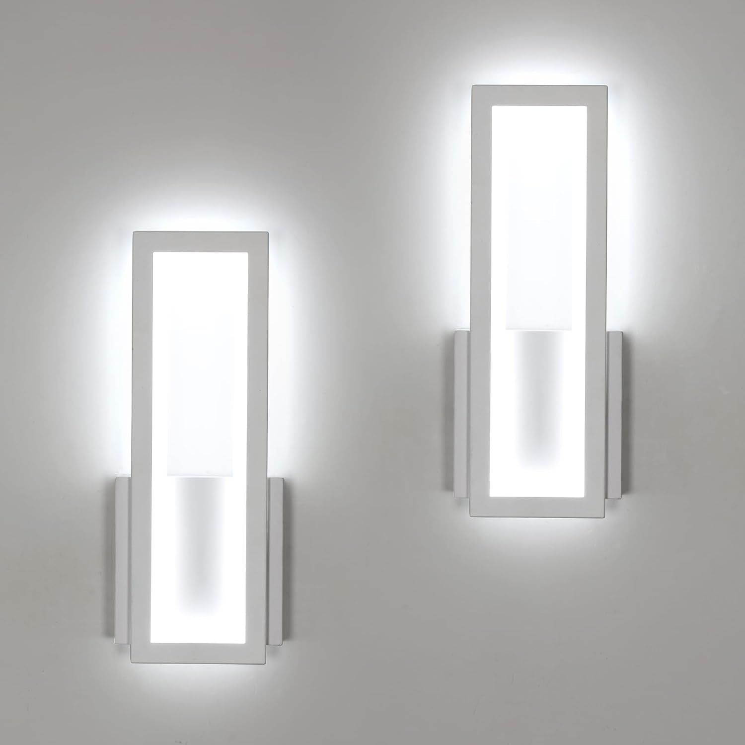 Wall Light - White Acrylic Frame, White Light