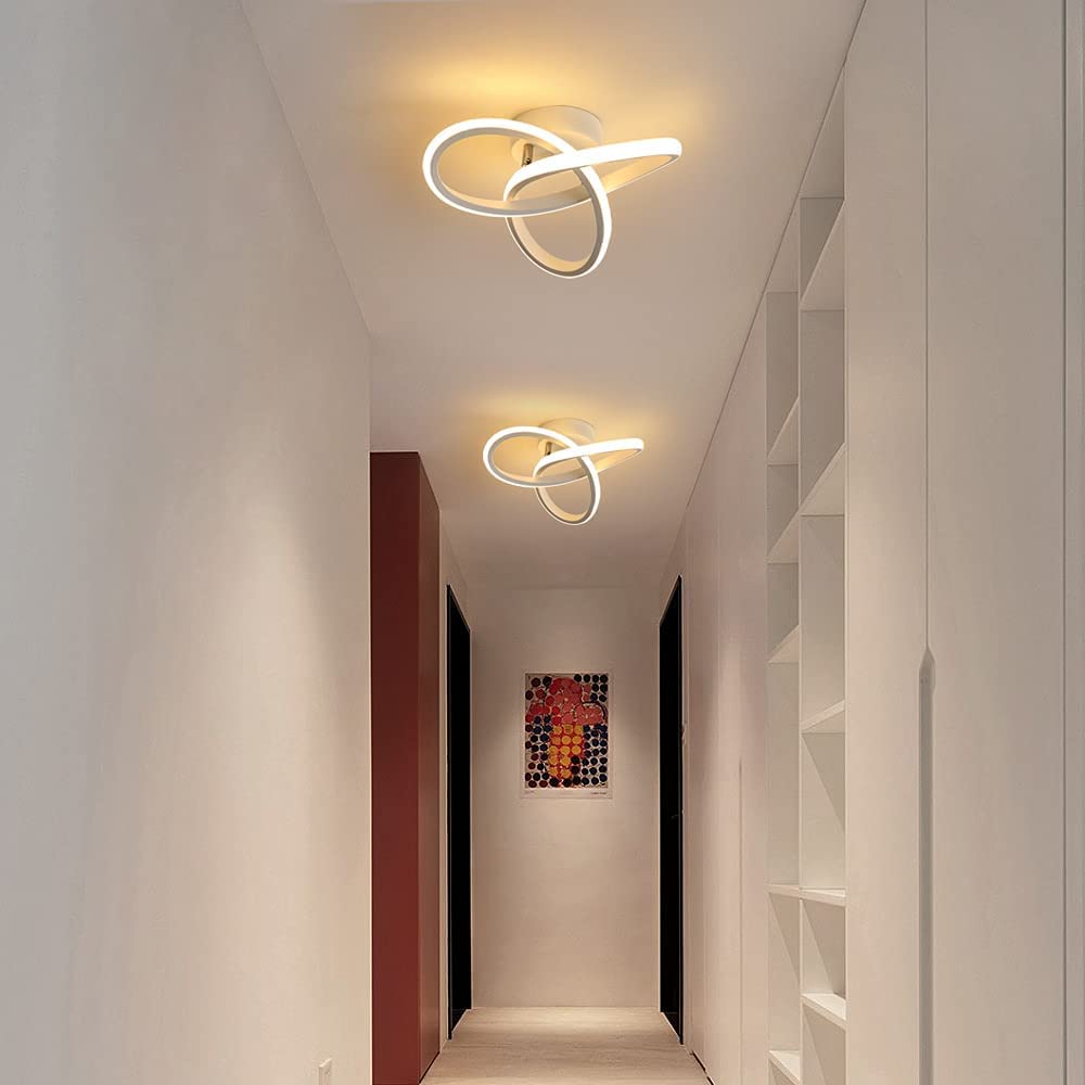 Ceiling Light - White Aluminium Frame, Warm Light