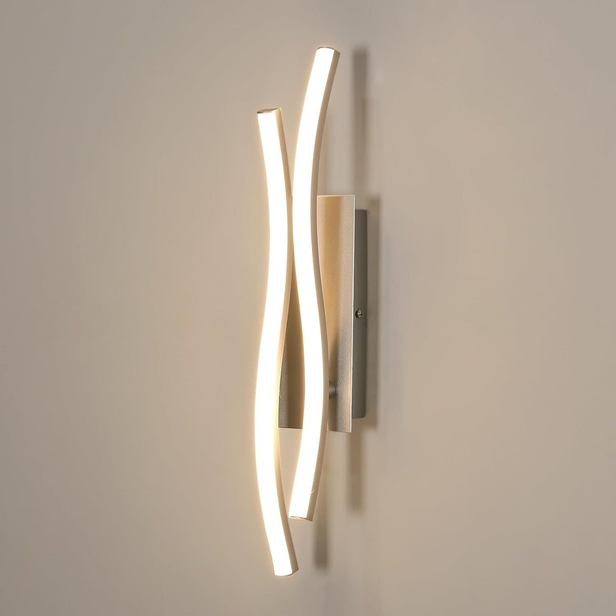 Comely LED Wandleuchte Innen, 14W 1575LM Moderne Wandleuchten, Aluminium Beleuchtung Wandlampe f¨¹r Wohnzimmer, Schlafzimmer, Treppenhaus, Warmes Licht 3000K, Silber, 41cm