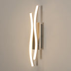Applique - Telaio in alluminio color argento, luce calda