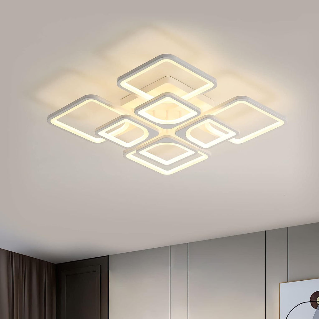 Comely Plafonnier LED Dimmable, 80W 8000LM Luminaire Plafonnier Salon avec Télécommande et Contrôle APP, Blanc Lampe de Plafond pour Salon,Bureau,Salle À Manger, 3000~6500K
