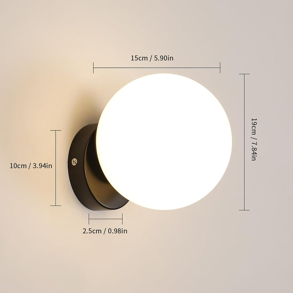 Wandleuchte – Rahmen aus schwarzem Glas