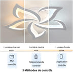Comely Plafonnier LED Dimmable, Luminaire Plafonnier 40W 4700LM, Télécommande/APP, 3000k-6500k Φ60cm, Lampe de Plafond per Salon Chambre