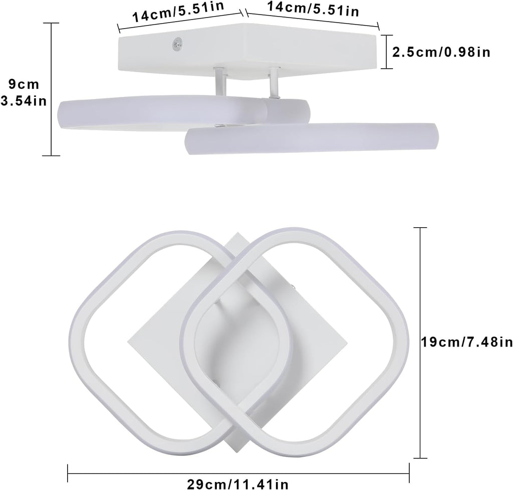 Ceiling Light - White Aluminium Frame, Natural Light