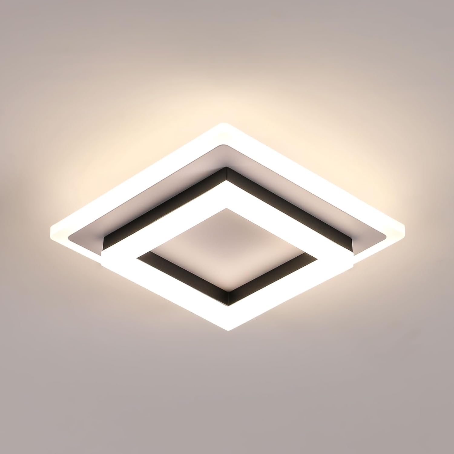 Ceiling Light - Black & White Acrylic Frame, Natural Light