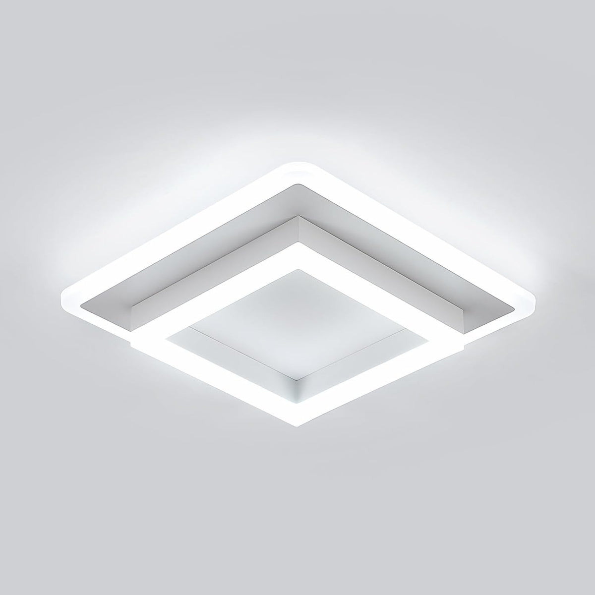 Ceiling Light - White Acrylic Frame, White Light