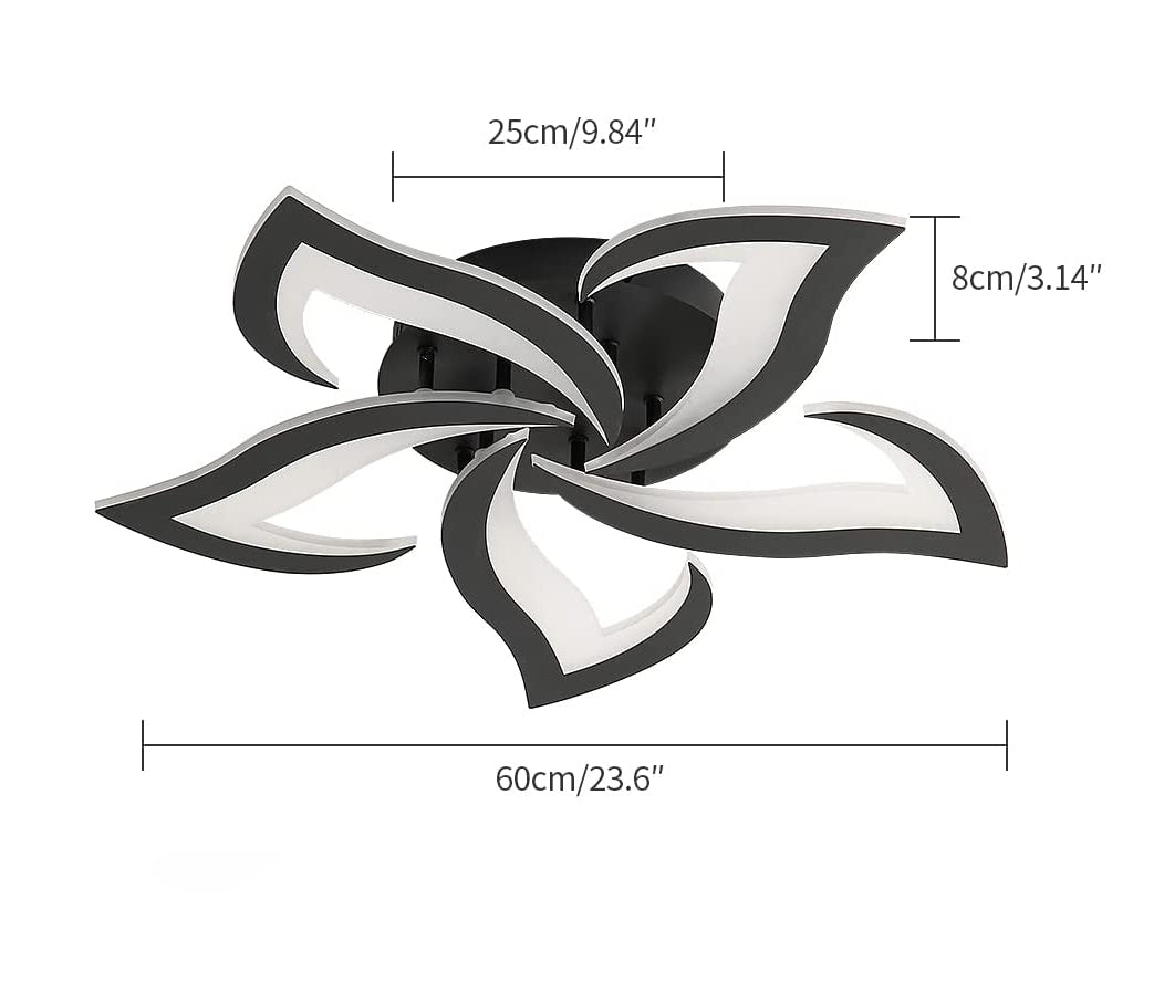 Ceiling Light - Black Acrylic Frame, White Light