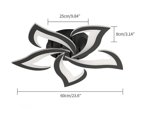 Ceiling Light - Black Acrylic Frame, White Light