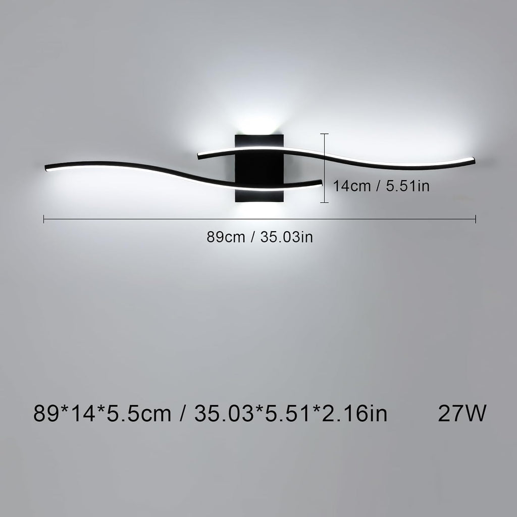 Lampada da parete - Telaio in alluminio nero, luce bianca