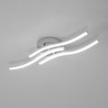 Comely Plafonnier Moderne, Argenté Elégant 3 Forme de Vague Luminaire Plafonnier Blanc Froid 6500k, Lampe LED Plafond pour Salon, Chambre à Coucher, Cuisine et Salle à Manger
