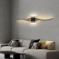 Applique - Telaio in alluminio nero, luce calda