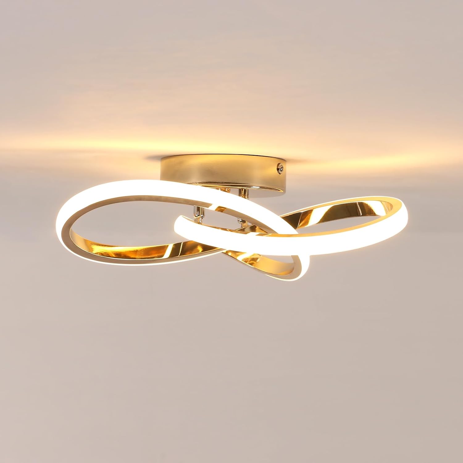 Ceiling Light - Gold Aluminium Frame, Warm Light