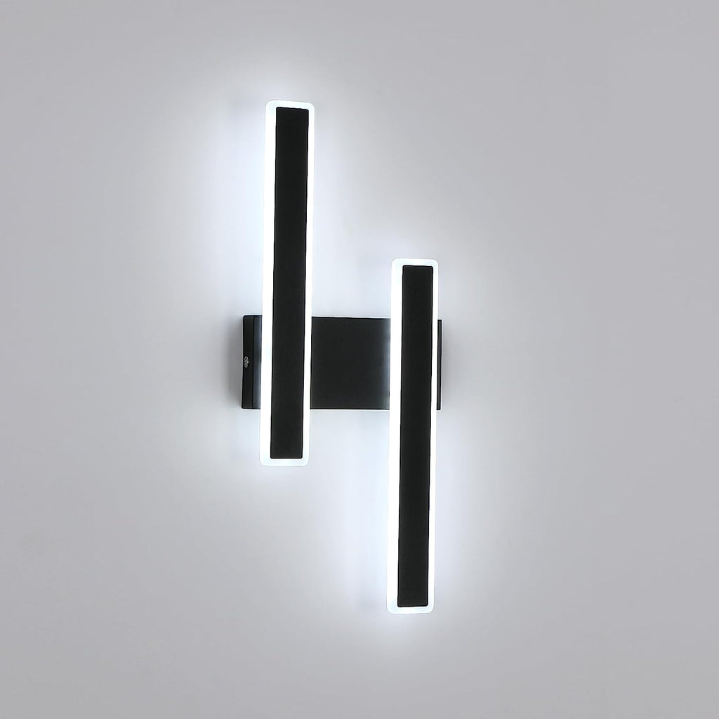 Lampada da parete - Struttura in acrilico nero, luce bianca