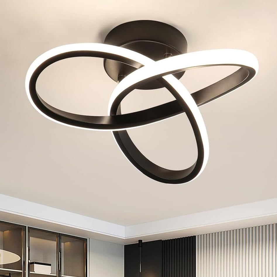 Ceiling Light - Black Aluminium Frame, Natural Light