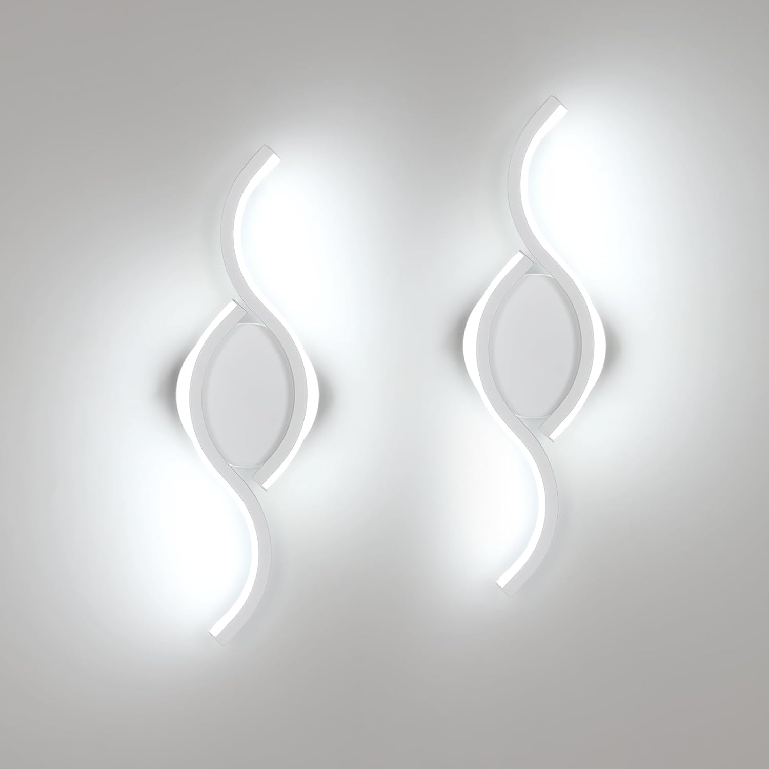 Applique da Parete - Struttura in Alluminio Bianco, Luce Bianca