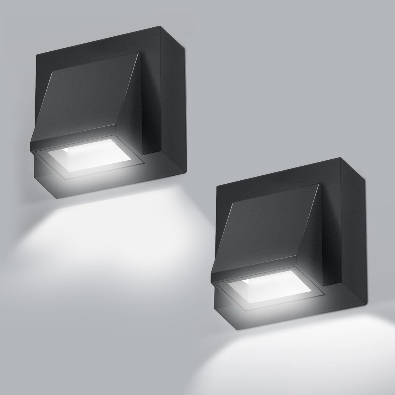 Wall Light - Black Metal Frame, White Light
