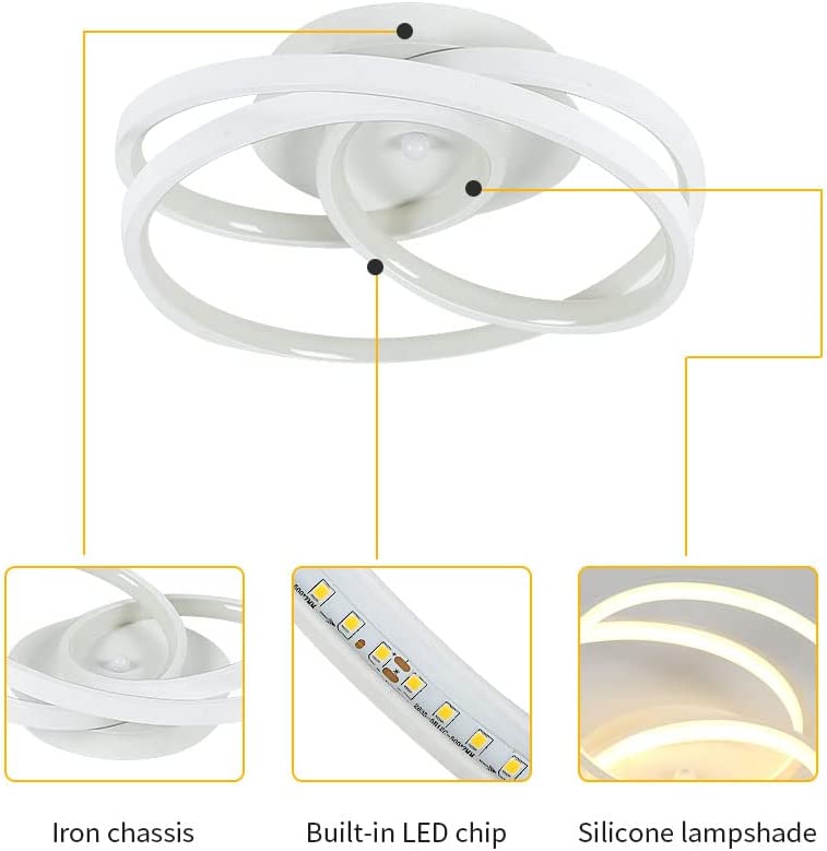 Ceiling Light - White Aluminium Frame, Warm Light